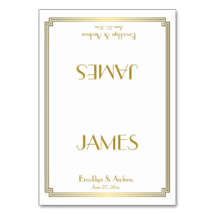 Great Gatsby Art Déco White Mariage Cartes de Plac