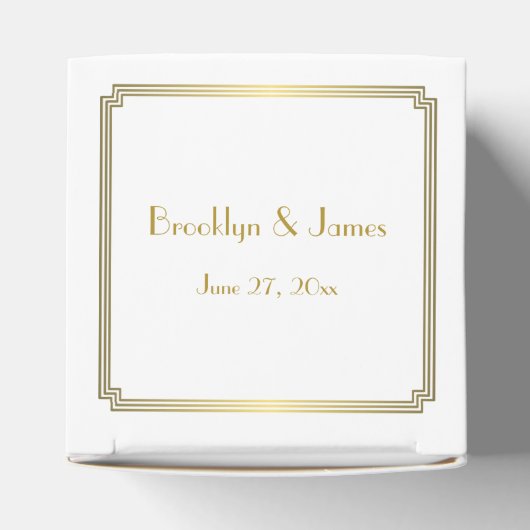 Great Gatsby Art Deco witte huwelijksgunstdozen Bedankdoosjes (Bovenkant)