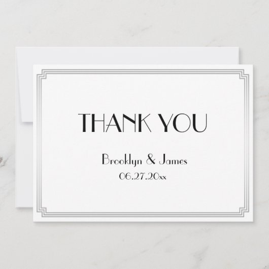 Great Gatsby Art Deco Zilveren Bruiloft Bedankt (Voorkant)