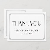 Great Gatsby Art Deco Zilveren Bruiloft Bedankt Briefkaart (Voorkant / Achterkant)