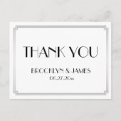 Great Gatsby Art Deco Zilveren Bruiloft Bedankt Briefkaart (Voorkant)