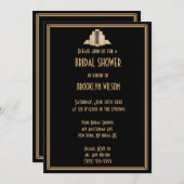 Great Gatsby Art Deco Zwarte Uitnodigingen voor Br (Voorkant / Achterkant)