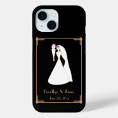 Great Gatsby Black Art Déco Mariage coque iphone (Verso)