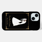 Great Gatsby Black Art Déco Mariage coque iphone (Verso (horizontal))