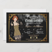 Great Gatsby bruids douche uitnodiging flapper (Voorkant)