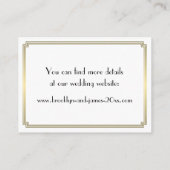 Great Gatsby Gold Mariage Cartes d'hébergement (Dos)