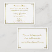 Great Gatsby Gold Mariage Cartes d'hébergement (Devant / Derrière)