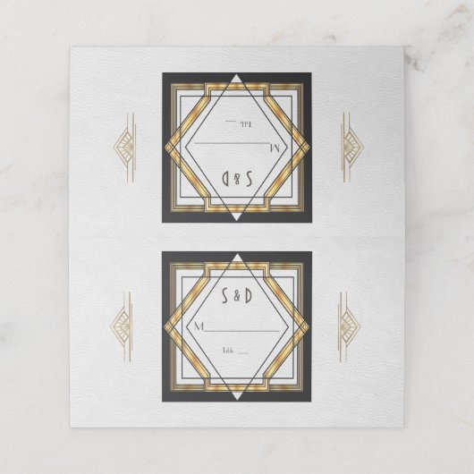 Great Gatsby Goud Witte Art Deco Trouwdag (Buitenkant ongevouwen)
