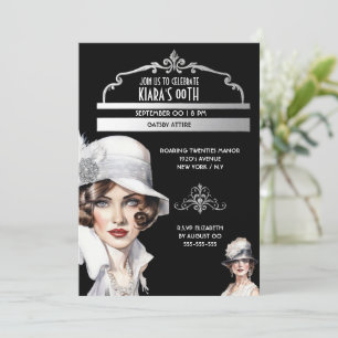 Great Gatsby luxe 1920's stijl vrouw verjaardag Kaart