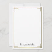Great Gatsby White Art Déco Invitations de mariage (Dos)
