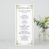 Great Gatsby witte Art Deco trouwmenu kaart (Staand voorkant)