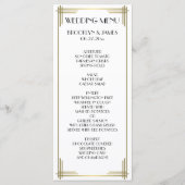 Great Gatsby witte Art Deco trouwmenu kaart (Voorkant)