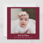 Great Gift Winter Photo Baby Faire-part de naissan (Dos)