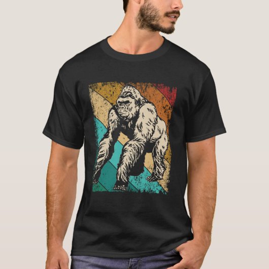 Great Gorilla Retro Silhouette Great Apes T-shirt (Voorkant)