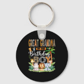 Great Grandma Of The Birthday Boy Jungle Safari An Sleutelhanger (Voorkant)