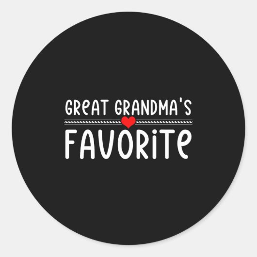 Great Grandmas Favorite Ronde Sticker (Voorkant)