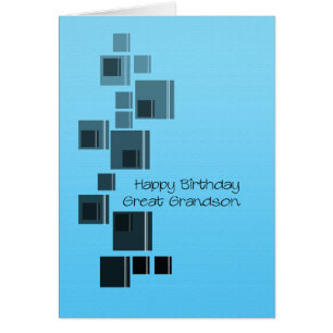 Great Grandson Abstract Design Blue Birthday Kaart