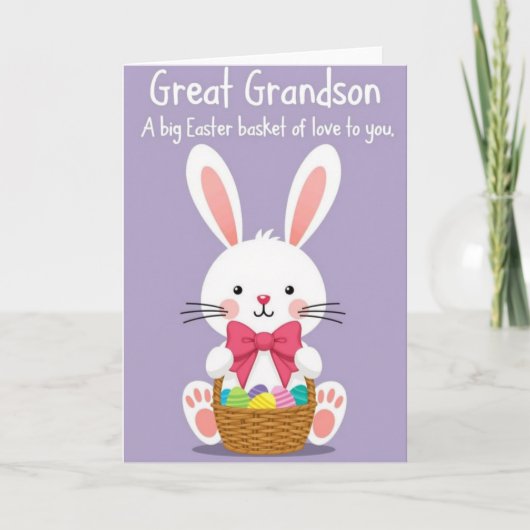 Great Grandson Easter Basket Card Kaart (Voorkant)