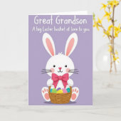 Great Grandson Easter Basket Card Kaart (Gele Bloem)