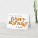 Great Grandson, une carte d'anniversaire pour les<br><div class="desc">Une carte d'anniversaire amusante pour celui qui aime les biscuits et les douceurs de la vie. Les lettres formées à partir de cookies rendent les mots Joyeux Anniversaire. A l'intérieur,  un biscuit avec une bouchée et un vers amusant.</div>