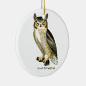 Great Horn Owl Keramisch Ornament (Rechts)