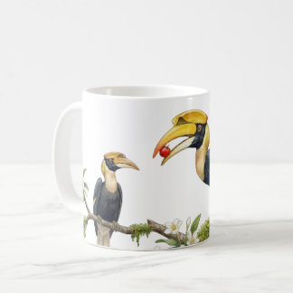 Great Hornbill True Love Watercolor Coffee Mug