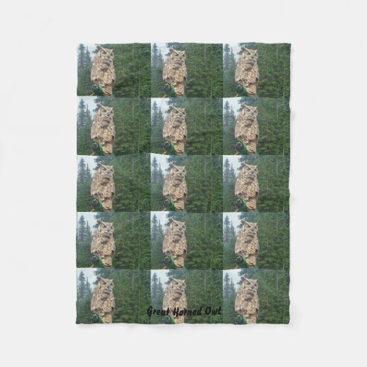 Great Horned Owl Fleece Blanket (Voorkant)