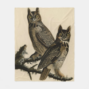 Great Horned Owl from Audubon's Birds of America Fleece Deken