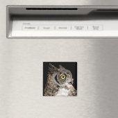 Great Horned Owl Magnet Magneet (Insitu (Vaatwasser))
