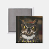 Great Horned Owl Magnet Magneet (Voorkant / Achterkant)