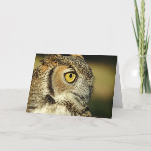 Great Horned Owl Notecard Kaart (Voorkant)