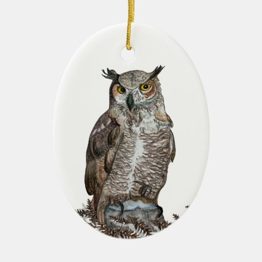 Great Horned Owl Ornament (Voorkant)