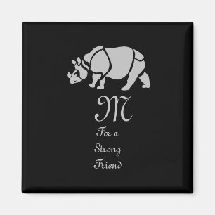 Great Indian Rhinoceros The Unicorn Rhino Monogram Magneet