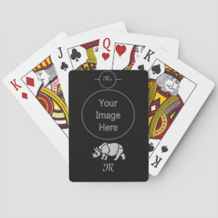 Great Indian Rhinoceros The Unicorn Rhino Monogram Pokerkaarten