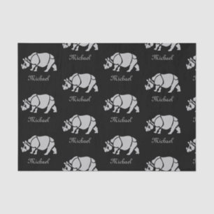 Great Indian Rhinoceros The Unicorn Rhino Monogram Tissuepapier