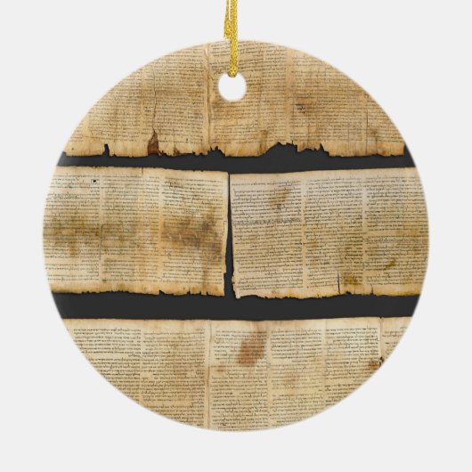 Great Isaiah Scroll Dead Zee Scrolls 1QIsaa Keramisch Ornament (Achterkant)