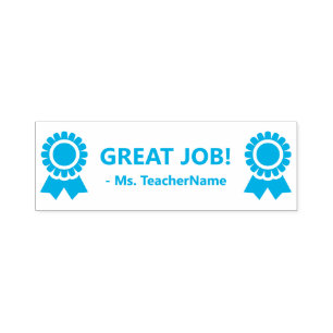 "GREAT JOB!" + Eigen aanspreeknaam Rubberstempel Zelfinktende Stempel