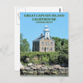 Great Kapitein Island Lighthouse, CT Briefkaart (Voorkant / Achterkant)