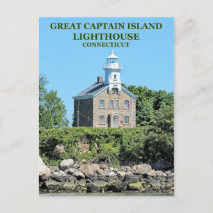 Great Kapitein Island Lighthouse, CT Briefkaart