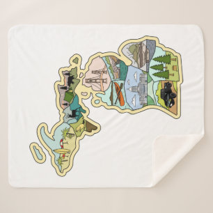 Great Lake State Michigan Illustrated Map Sherpa Deken