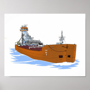 Great Lakes Barge Pathfinder en tug Dorothy Ann Poster