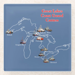Great Lakes Coast Guard Cutters glazen Onderzetter