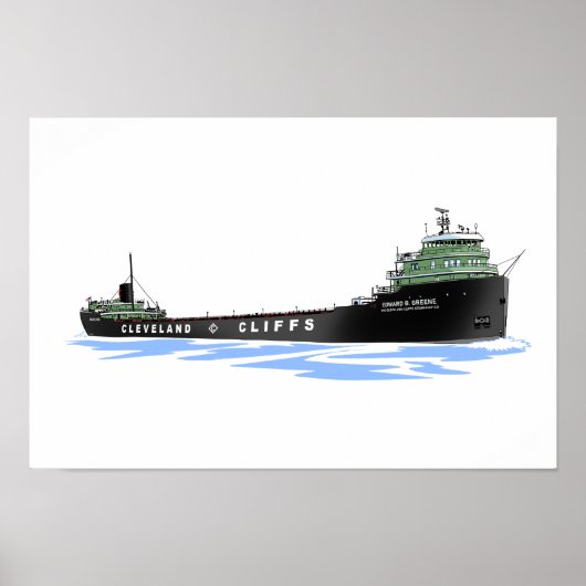 Great Lakes Freighter Edward B. Greene Poster (Voorkant)