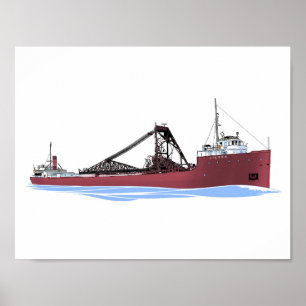 Great Lakes Freighter Sierra Zelflosser Poster