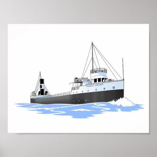 Great Lakes freighter Thomas Adams Poster (Voorkant)