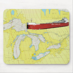Great Lakes Ship CSL Niagra and Chart Muismat