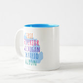 Great Lakes Simple Text Mitten State Coffee Mug (Devant gauche)