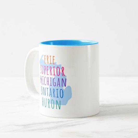 Great Lakes Simple Text Mitten State Coffee Mug (Devant gauche)