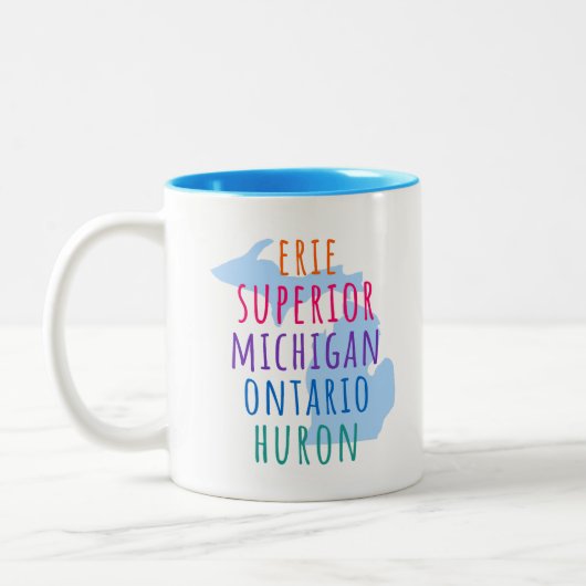 Great Lakes Simple Text Mitten State Coffee Mug (Gauche)