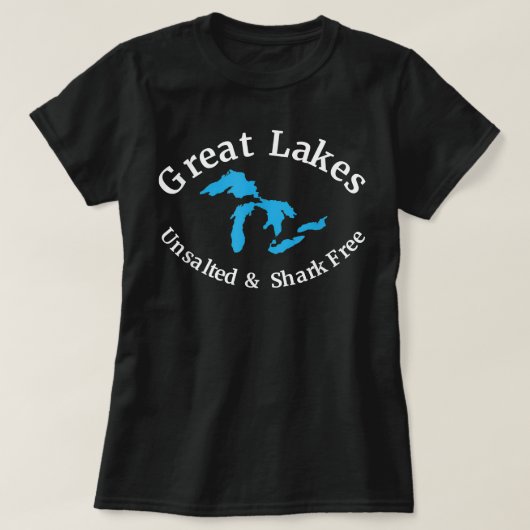 Great Lakes Unsalted & Shark Free  T-shirt (Design voorkant)